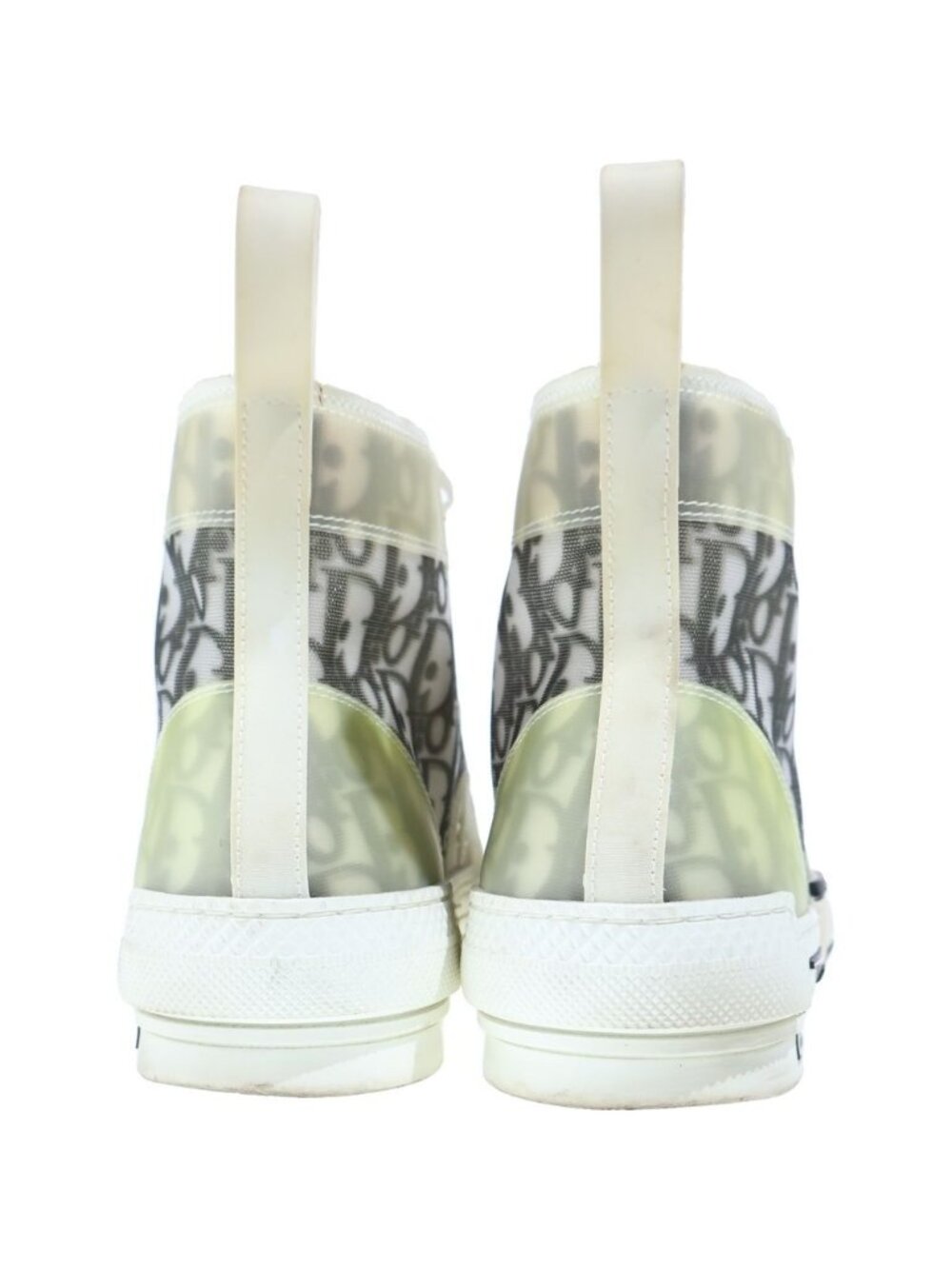 Dior High Top Oblique Sneakers All Over Pattern Cut White Black - Picture 3 of 6